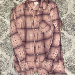 Pink Plaid Flannel Shirt